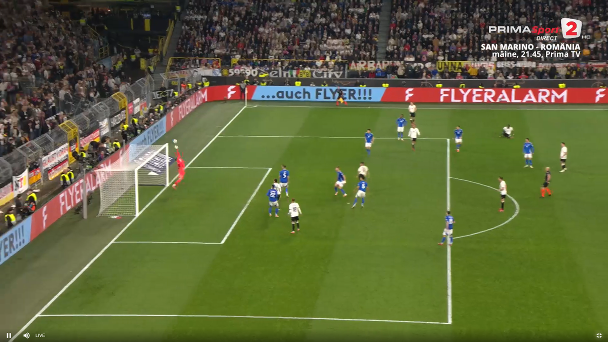 Germania, gol ANTOLOGIC în poarta Italiei » Așa ceva nu s-a mai văzut: inclusiv camerele TV au fost surprinse