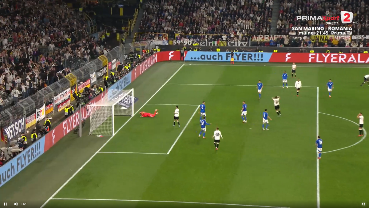 Germania, gol ANTOLOGIC în poarta Italiei » Așa ceva nu s-a mai văzut: inclusiv camerele TV au fost surprinse