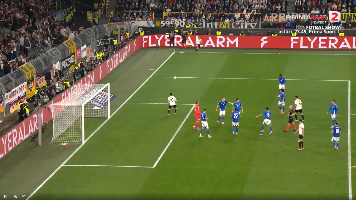 Gafa Italiei la meciul cu Germania