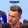 George Buricea, în momentul time-out-ului cu cântec