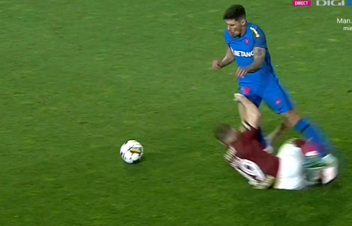 Florinel Coman a apărut cu tibia „împachetată” după Rapid - FCSB. Ironii acide: „Feșnic a arbitrat super! Ați văzut cum am sărit trei metri, nu?”