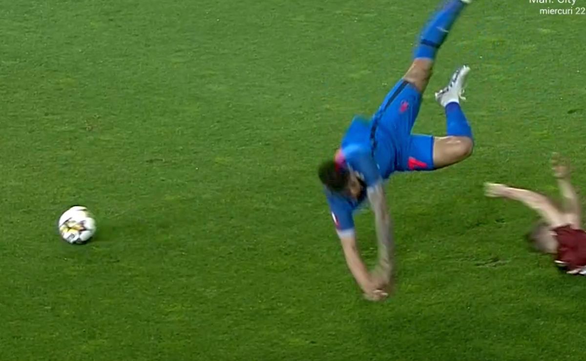 Florinel Coman a apărut cu tibia „împachetată” după Rapid - FCSB. Ironii acide: „Feșnic a arbitrat super! Ați văzut cum am sărit trei metri, nu?”