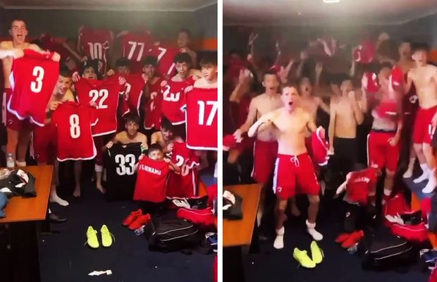 Atmosferă ca-n PCH! Dinamoviștii mici au făcut spectacol în vestiar, după victoria din Liga Elitelor: „Vor da totul pentru ca visul lor să devină realitate”