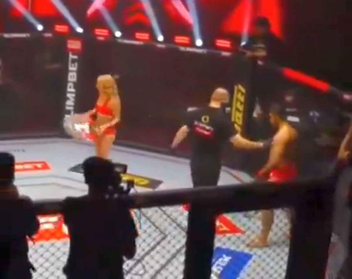 Bătut de fani și suspendat pe viață, luptătorul de MMA care a lovit o „ring girl” vine cu explicații: „Am un mesaj pentru Maria”
