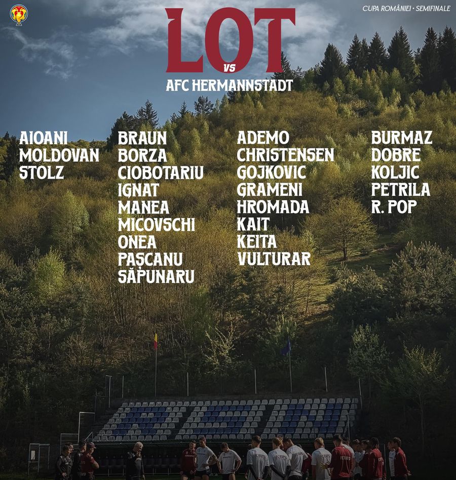 Lotul giuleștenilor pentru partida de la Sibiu / Sursă foto: Facebook@ Rapid Hermannstadt - Rapid 2-1 » L-au Bușit pe Șumudică! Sibienii elimină Rapid, sunt în finala Cupei și îi semnează, practic, sentința antrenorului giuleștean!