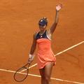 Jaqueline Cristian sărbătorind victoria în turul 2 la Madrid Foto: Luminița Paul
