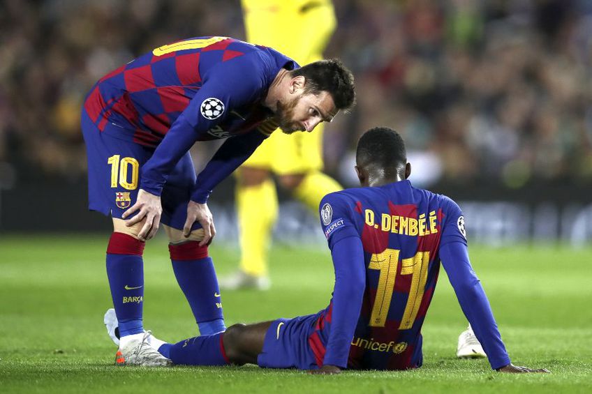 Ousmane Dembele (dreapta) a fost măcinat de accidentări în perioada petrecută la Barcelona // sursă foto: Guliver/gettyimages