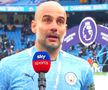 Pep Guardiola nu și-a putut stăpâni lacrimile la ultimul meci jucat de Sergio Aguero (32 de ani) pentru Manchester City, în Premier League, victoria 5-0 cu Everton.