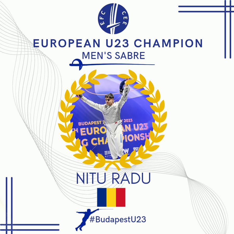 Radu Nițu e campion european U23 la sabie! » Finală 100% românească la Budapesta
