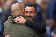 Guardiola, laude pentru managerul revelației din Premier: „De Zerbi e unul dintre cei mai influenți antrenori din ultimii 20 de ani”