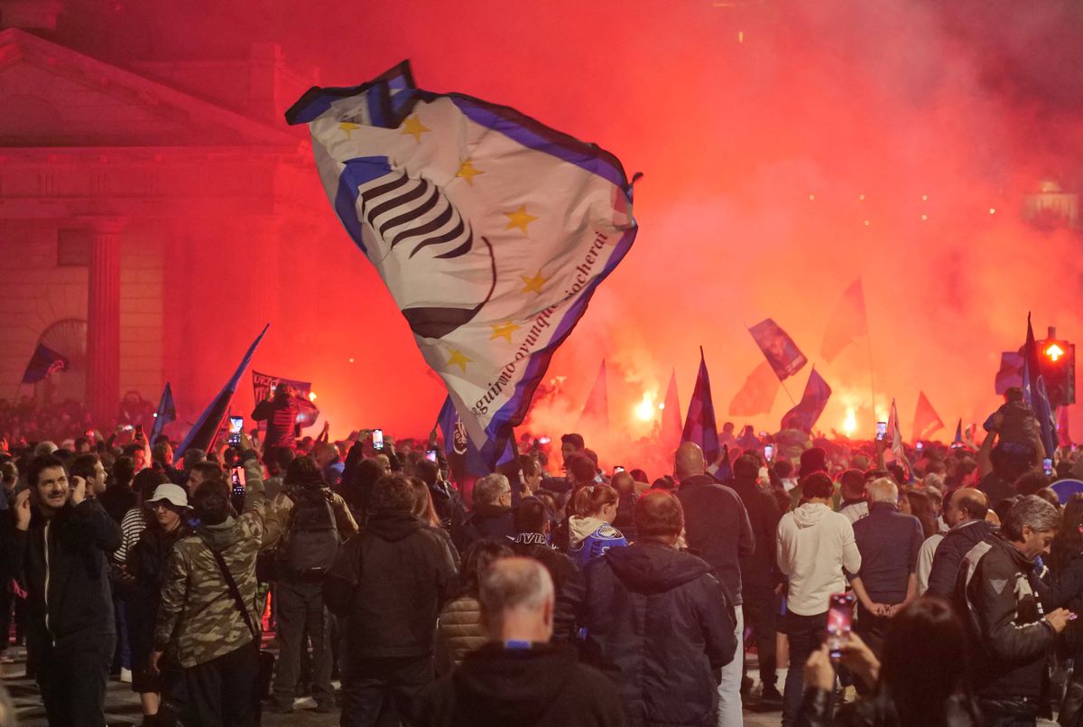 Sărbătoarea fanilor celor de la Atalanta, după triumful din Europa League / 23.05.2024