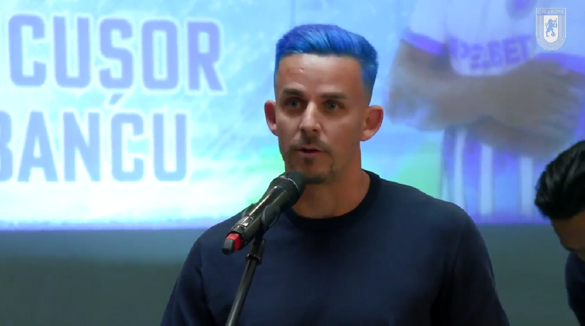 Bancu, precum Rațiu! Căpitanul Craiovei a apărut cu părul albastru la ceremonia de la Primărie » Ce le-a transmis Lia Olguța Vasilescu campionilor României
