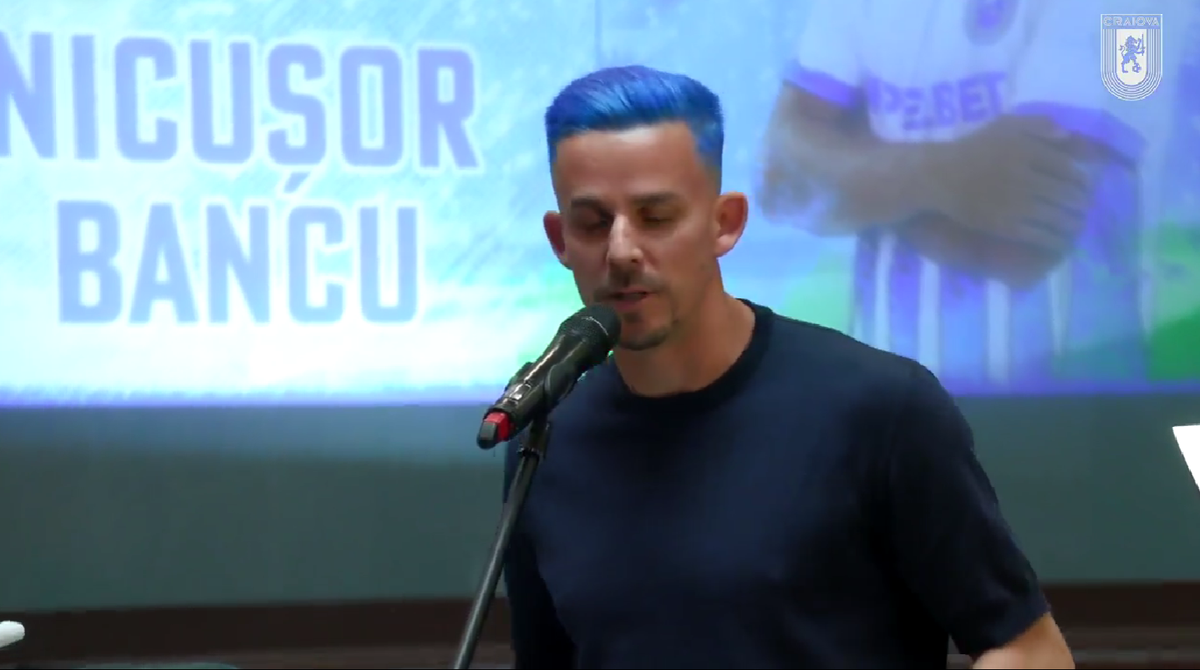 Bancu, precum Rațiu! Căpitanul Craiovei a apărut cu părul albastru la ceremonia de la Primărie » Ce le-a transmis Lia Olguța Vasilescu campionilor României