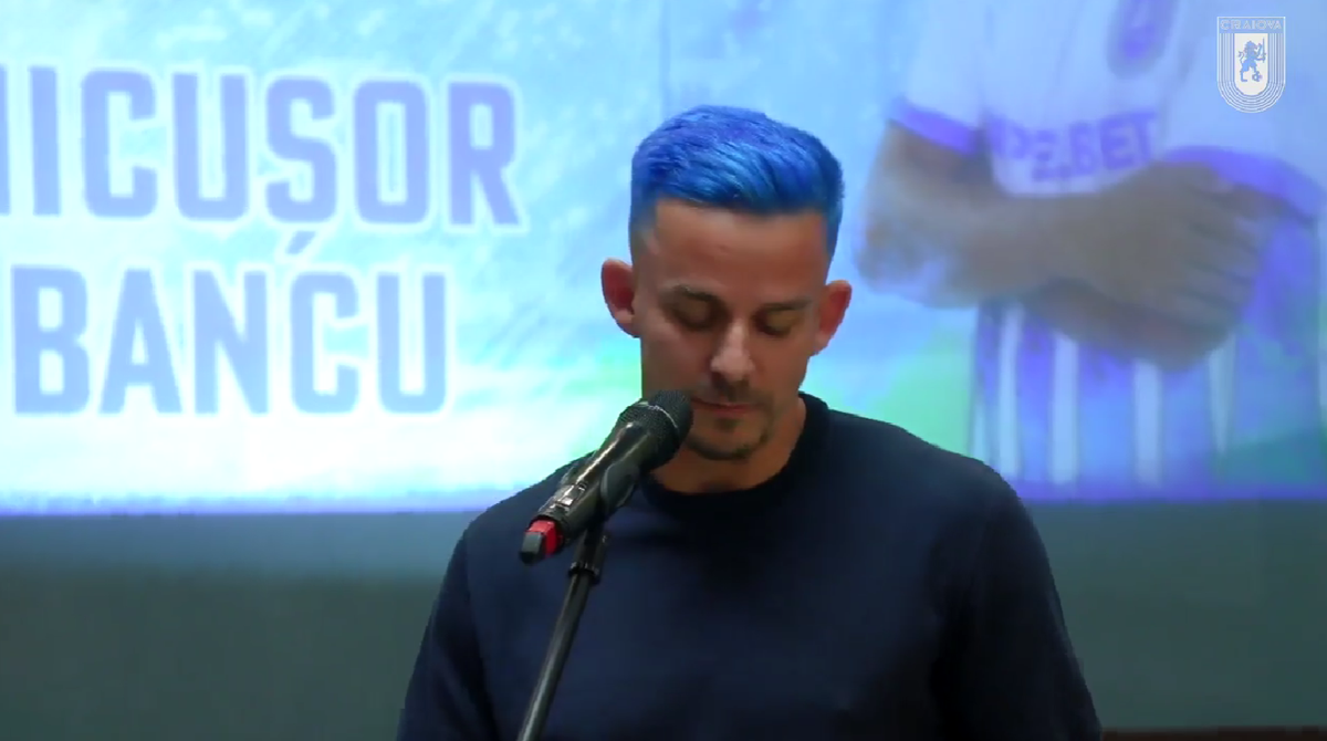 Bancu, precum Rațiu! Căpitanul Craiovei a apărut cu părul albastru la ceremonia de la Primărie » Ce le-a transmis Lia Olguța Vasilescu campionilor României