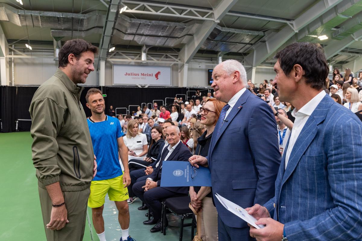 Simona Halep și Juan Martin del Potro, la inaugurarea Centrului Național de Tenis din Republica Moldova