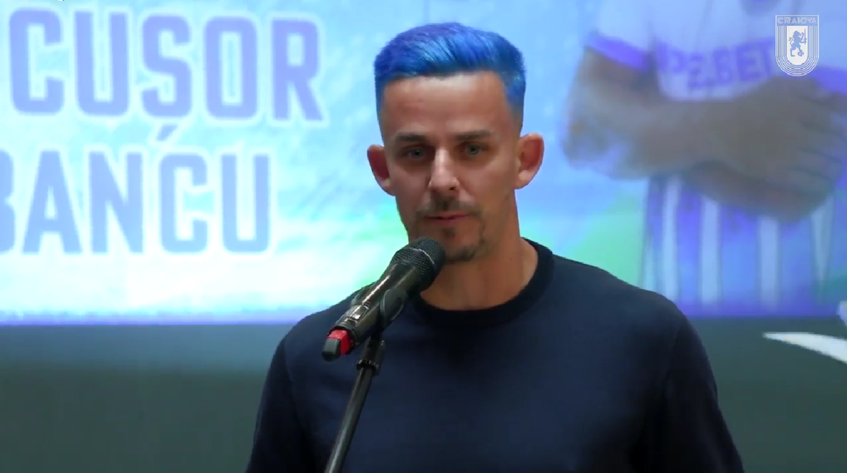 Bancu, precum Rațiu! Căpitanul Craiovei a apărut cu părul albastru la ceremonia de la Primărie » Ce le-a transmis Lia Olguța Vasilescu campionilor României