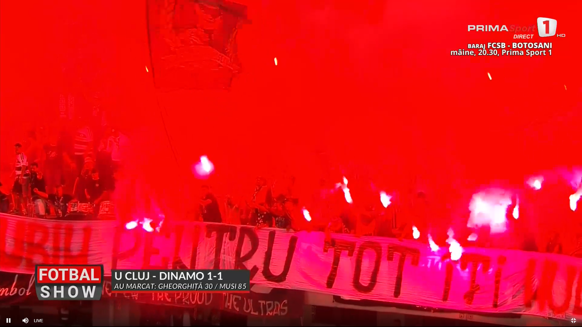 Ce s-a întâmplat după U Cluj - Dinamo » Imagini spectaculoase în Ardeal