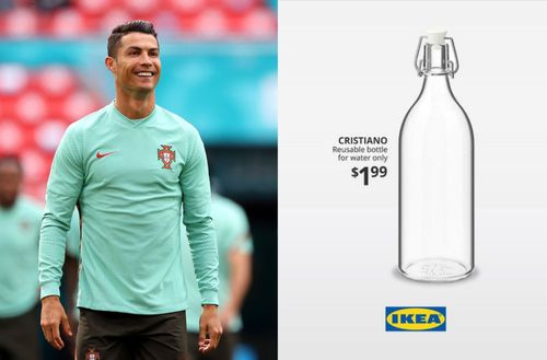FOTO Ronaldo e în tot și în toate și la Euro, chiar dacă Portugalia nu strălucește. Alături, sticla lansată de Ikea / Gulliver/GettyImages