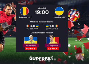O nouă şansă pentru „tricolorii” mici! Oferta de pariuri pentru România U21 – Ucraina U21