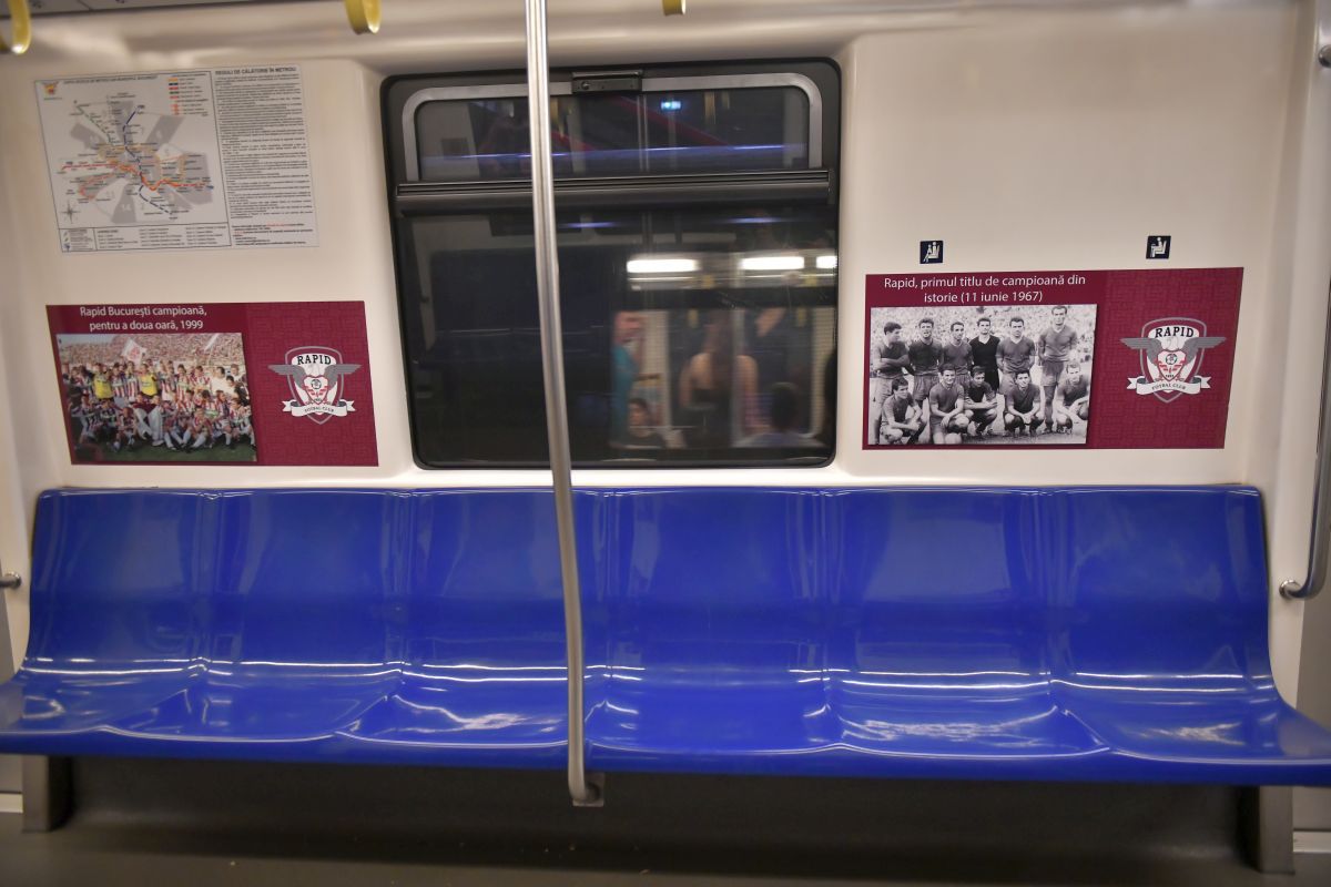 Rapid e peste tot acasă, inclusiv la metrou: „A fost pusă în circulație garnitura de metrou «Rapid 100»”