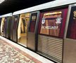 Un metrou a fost colantat în culorile Rapidului, alb și vișiniu / foto: Metrorex