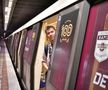 Un metrou a fost colantat în culorile Rapidului, alb și vișiniu / foto: Cristi Preda (GSP)