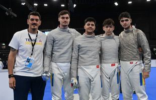 Performanță colosală! Echipa masculină de sabie a României, cu doi juniori pe planșă, medalie de argint la Europenele de seniori