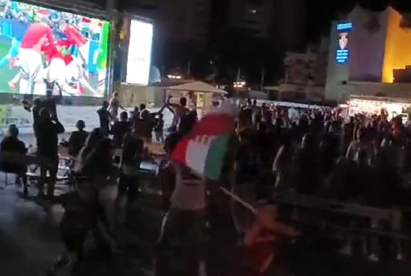 Bucuria maghiarilor din Satu Mare, la golul decisiv reușit de Ungaria în fața Scoției / Captură GSP Video