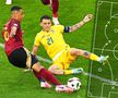 Tielemans marchează, în ciuda unui plonjon disperat al lui Nicolae Stanciu, fotomontaj: Stela Tănase