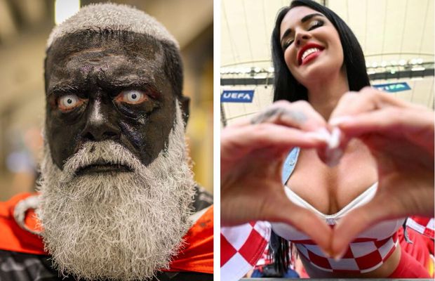 Cele mai tari 20 de imagini de la Euro 2024 » Măști bizare, tribuna din navete de bere, rugăciuni în pădure și decolteul devenit viral