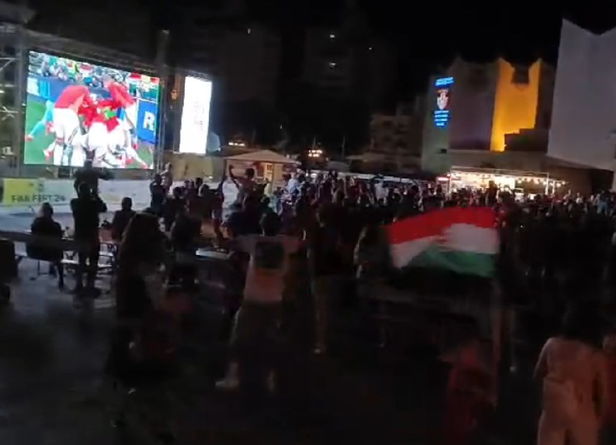 „Nebunie” în toată regula la Satu Mare » Golul decisiv al Ungariei, sărbătorit de o mie de maghiari în centrul orașului: GSP are imagini spectaculoase de la fața locului