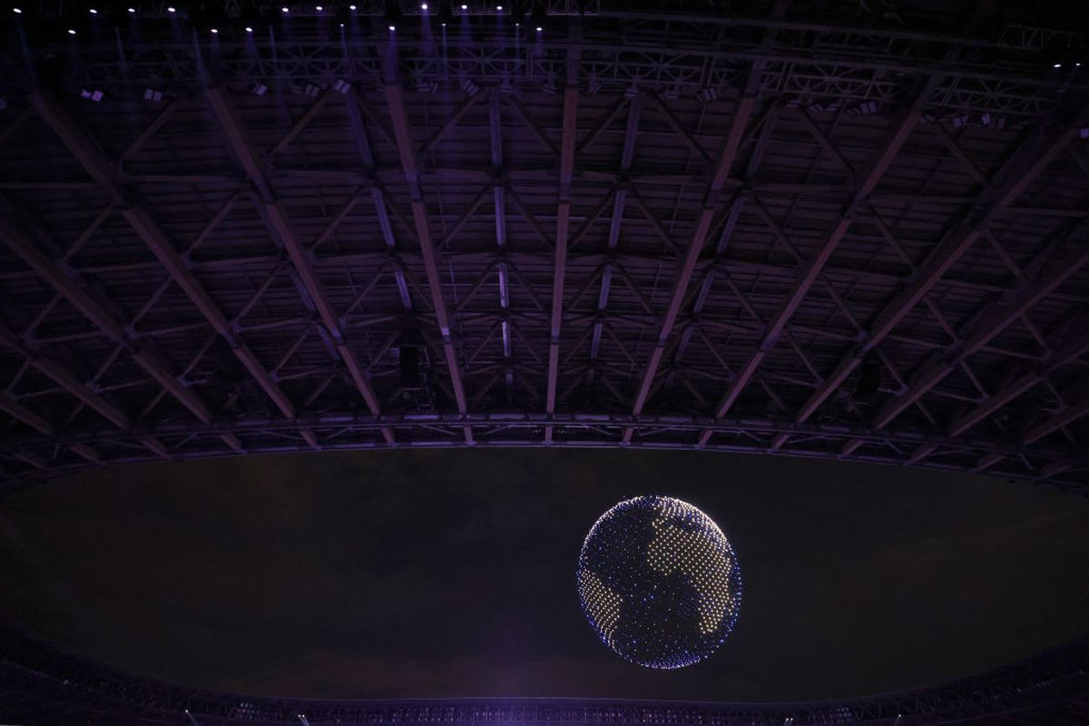 Moment SF în timpul ceremoniei de la Tokyo! Peste 1.800 de drone au apărut deasupra arenei