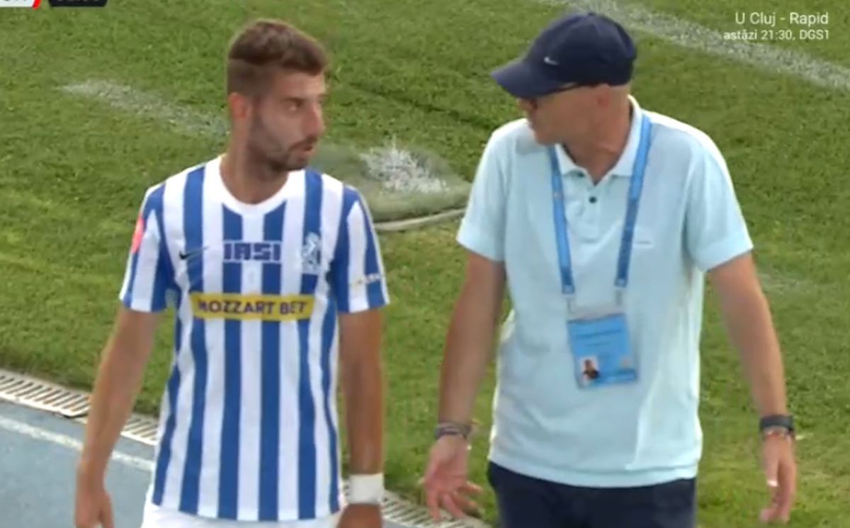 Tensiune în Copou » Leo Grozavu a „sărit” la jucătorul său!