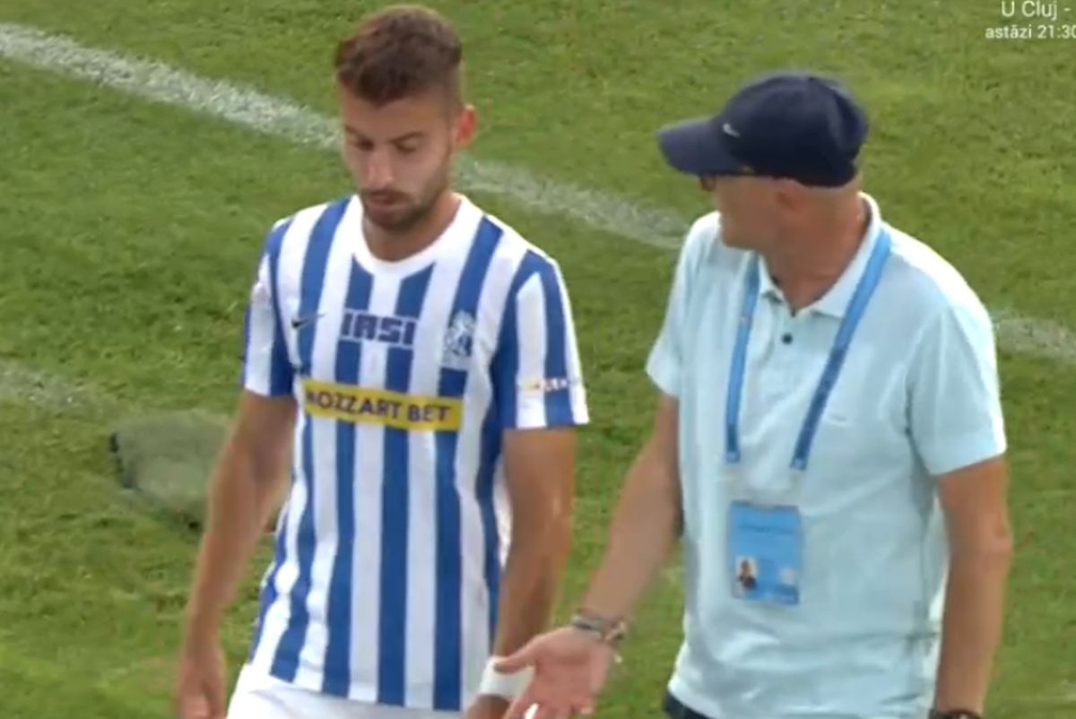 Tensiune în Copou » Leo Grozavu a „sărit” la jucătorul său!