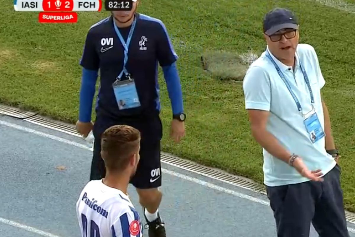 Tensiune în Copou » Leo Grozavu a „sărit” la jucătorul său!