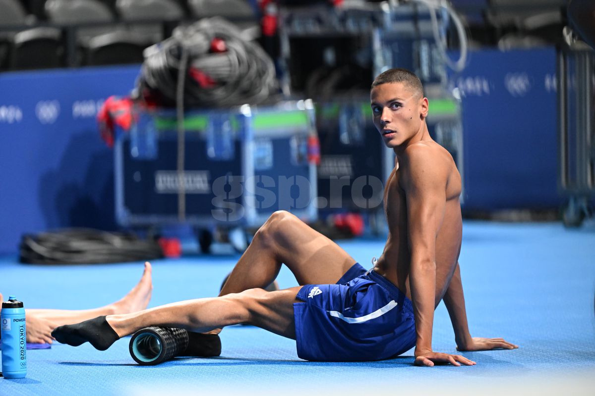 David Popovici - primul antrenament la Paris, 23 iulie