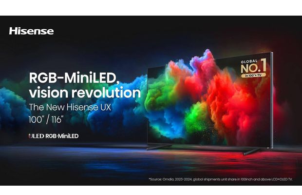 Hisense anunță lansarea televizorului UX de 116 inci cu tehnologie RGB-MiniLED și precizie avansată a culorilor