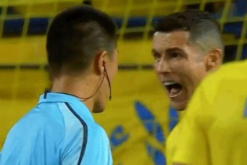 Cristiano Ronaldo a urlat la arbitri. Foto: Twitter