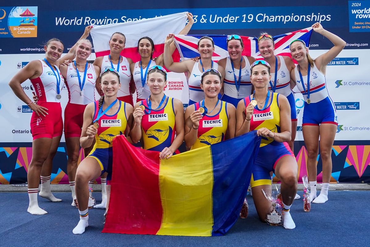 AUR pentru România la Campionatele Mondiale de Canotaj U23: fetele din barca de 4 vâsle au triumfat în Canada!