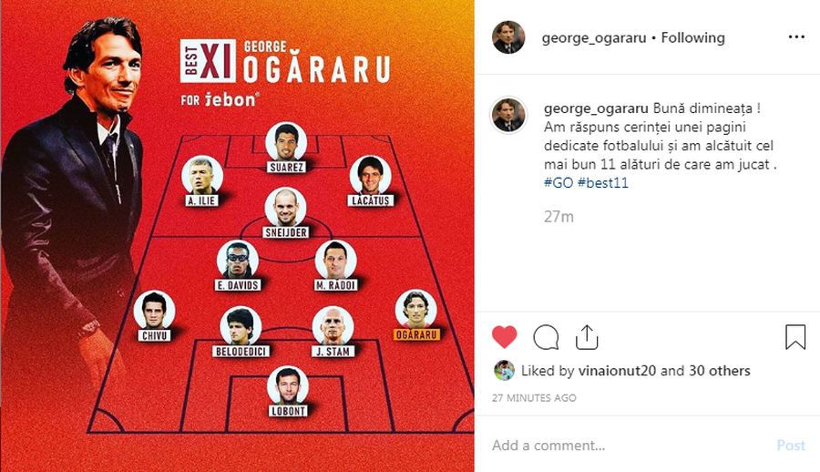 FOTO George Ogăraru a ales cel mai bun „11” din istorie » Nici Messi, nici Ronaldo printre favoriți + Un singur jucător încă în activitate