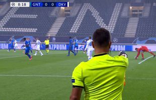 GENT - DINAMO KIEV. VIDEO Brigada lui Ovidiu Hațegan îi anulase un gol echipei lui Mircea Lucescu » VAR a schimbat imediat decizia