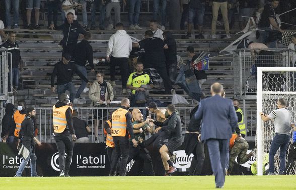 Incidente după meciul Angers - Marseille! Suporterii celor două echipe s-au luat la bătaie în stadion