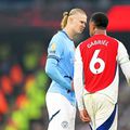 Haaland i-a aruncat mingea în cap lui Gabriel în Manchester City - Arsenal // foto: Guliver/gettyimages