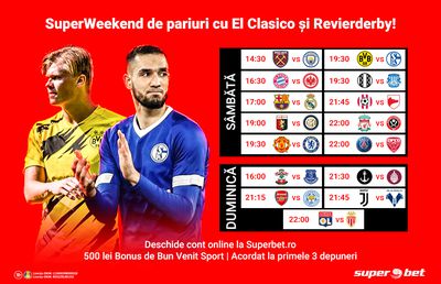 Competițiile interne se reiau după SuperMeciuri europene. Pariază la Superbet pe un weekend fotbalistic de senzație!