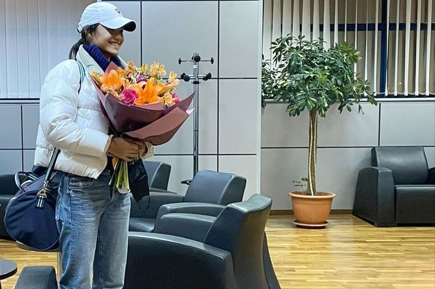 Emma Răducanu a primit un buchet de flori
