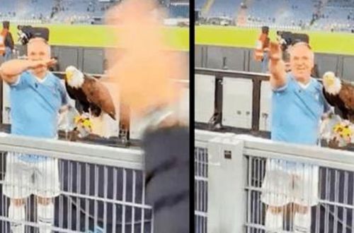 Lazio l-a suspendat pe dresorul mascotei echipei, pentru un salut nazist al bărbatului în faţa fanilor biancocelesti.