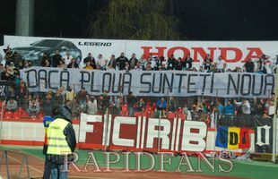 „Dacă plouă sunteți nouă. Și ăia împărțiți în două” » Dinamo - Rapid, cele mai tari mesaje dintre galerii