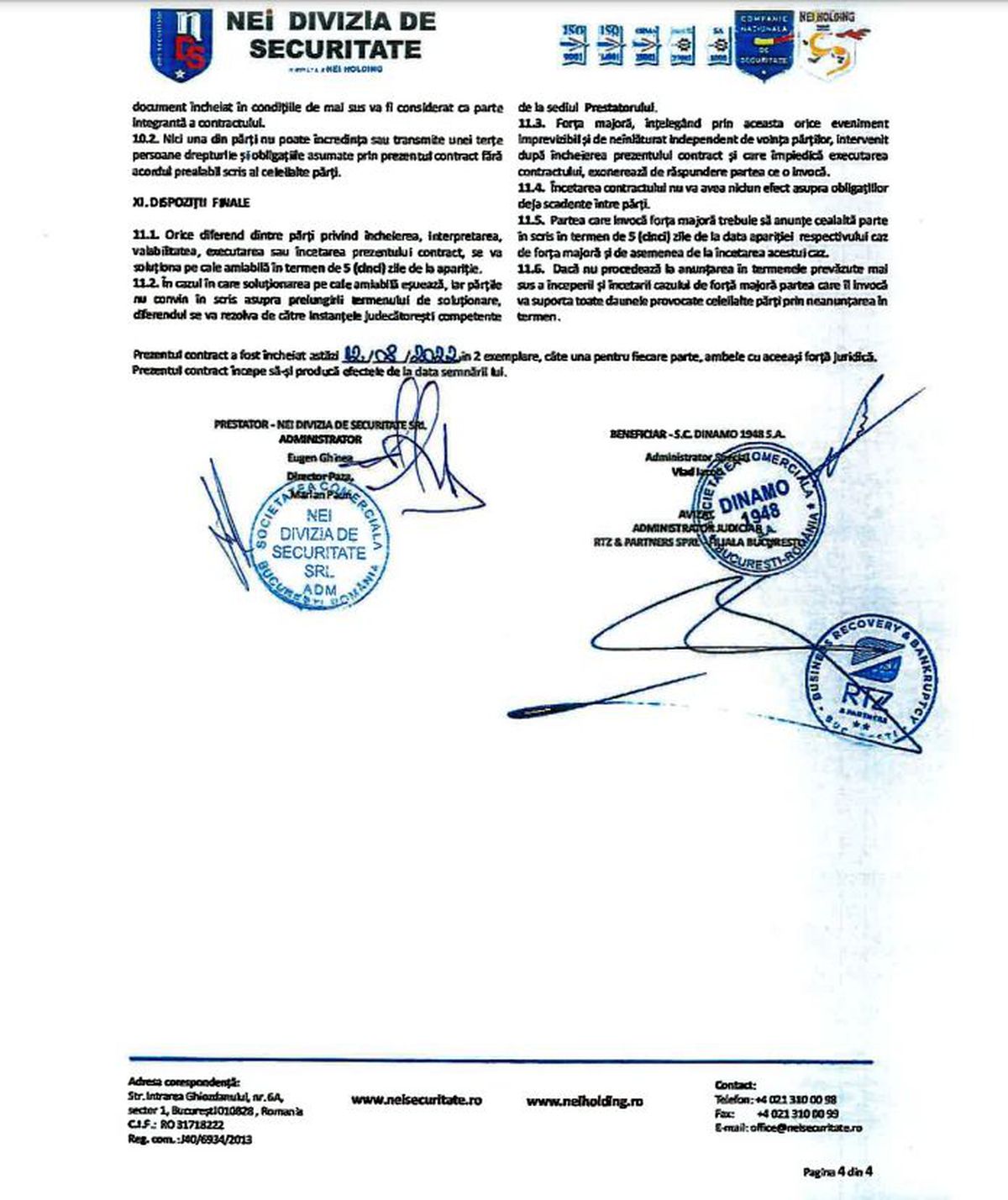 O firmă de securitate cere falimentul lui Dinamo! GSP.ro a intrat în posesia documentelor