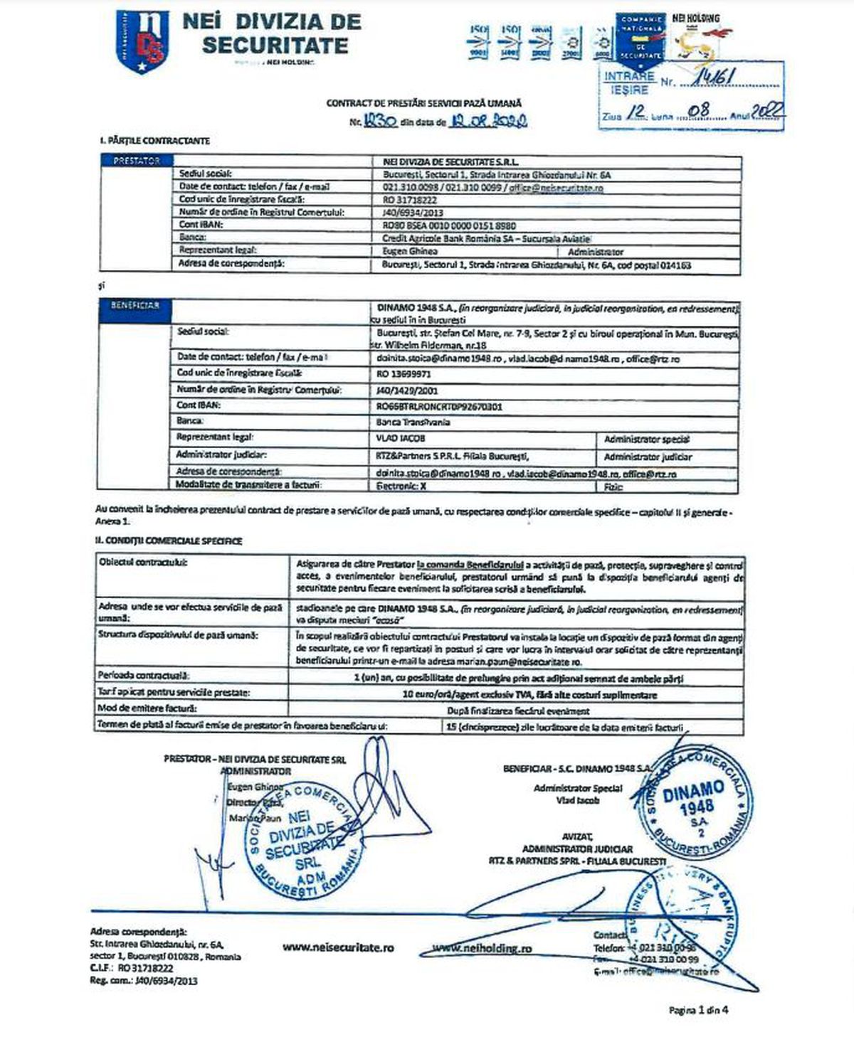 O firmă de securitate cere falimentul lui Dinamo! GSP.ro a intrat în posesia documentelor