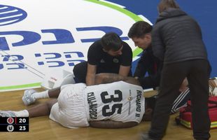 Accidentare gravă pentru căpitanul lui U-BT Cluj-Napoca în duelul cu Hapoel Ierusalim